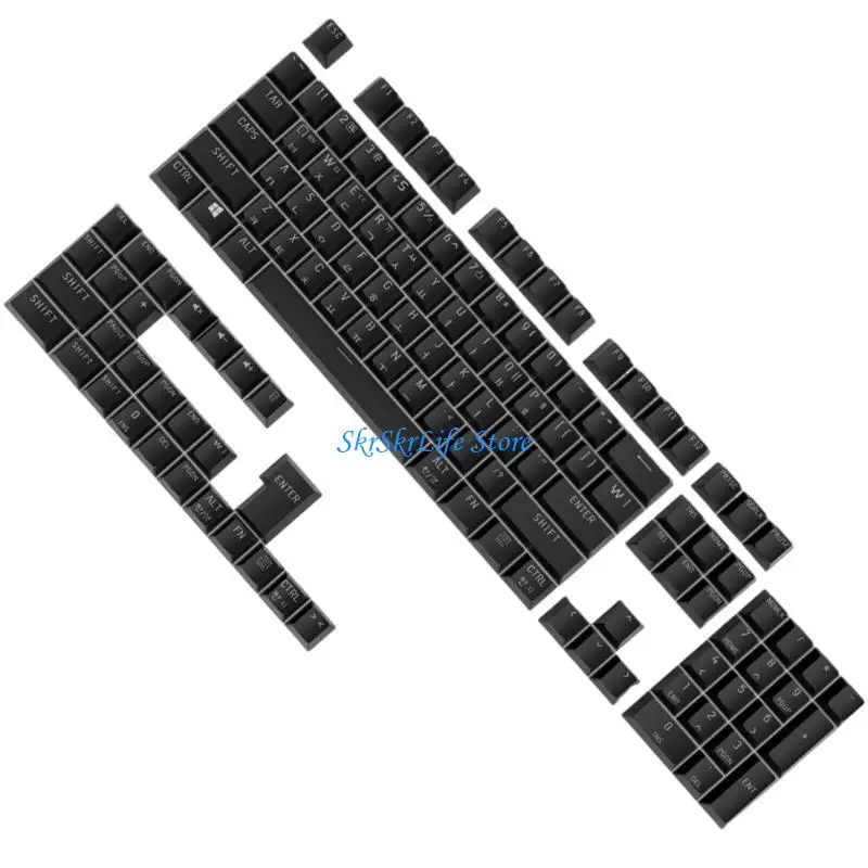 

E65E 104Keys ABS Keycaps Korean Backlit Keycap OEM Profile for Mx Mechanical Keyboard with Translucent Layer