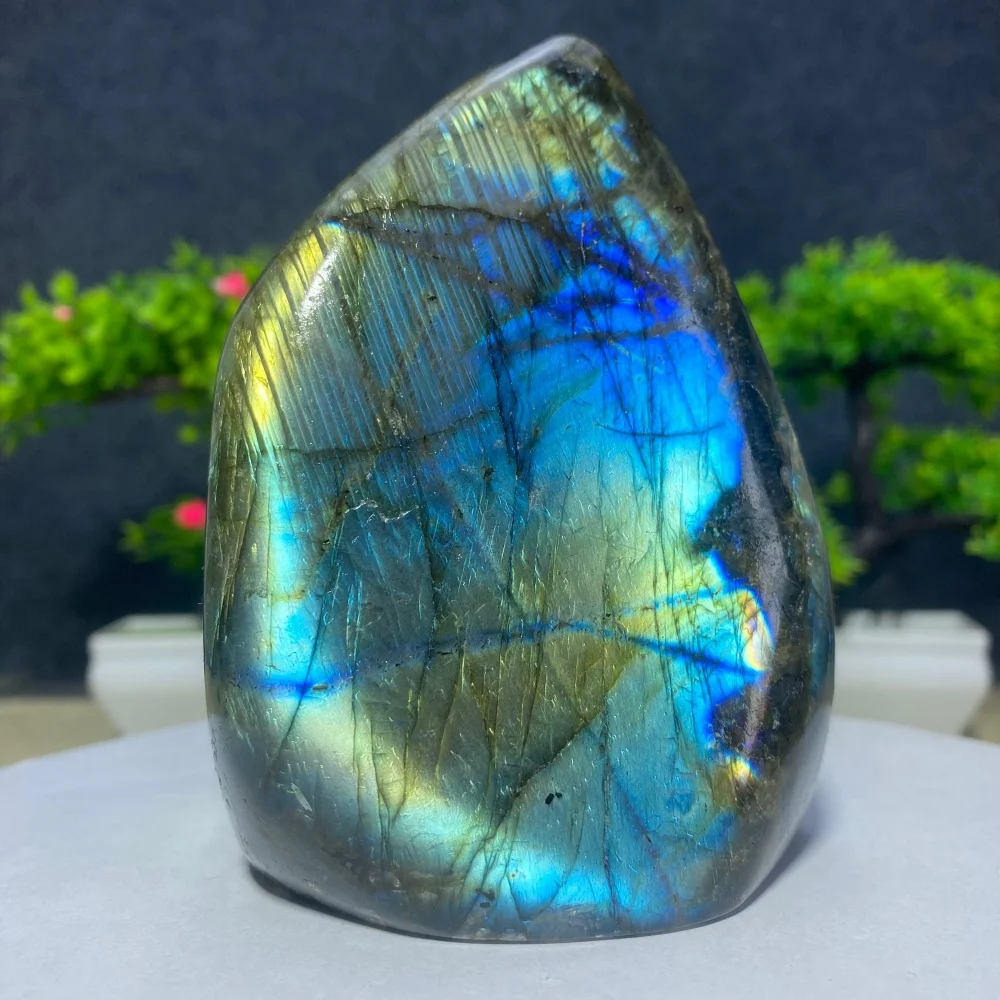 Natural Crystal Moonstone Labradorite Raw Gemstone Ornament Polished Quartz Handicraft Decorating Healing Gift Reiki Stone
