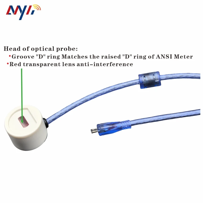 ANSI Type-2 C12.18 Smart Round Meter Readout NIR FT232 Micro USB Infrared Optical Head Android HHU