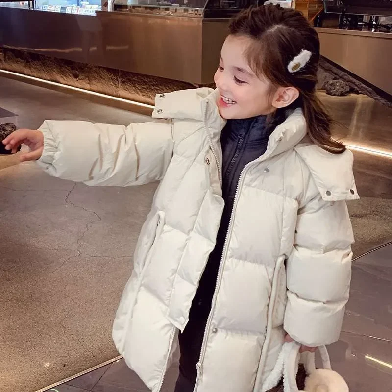 Girls' Thermal Waterproof Windproof Down Coat 2025 Winter Thickened Mid-Length Jacket 3-in-1 Protection