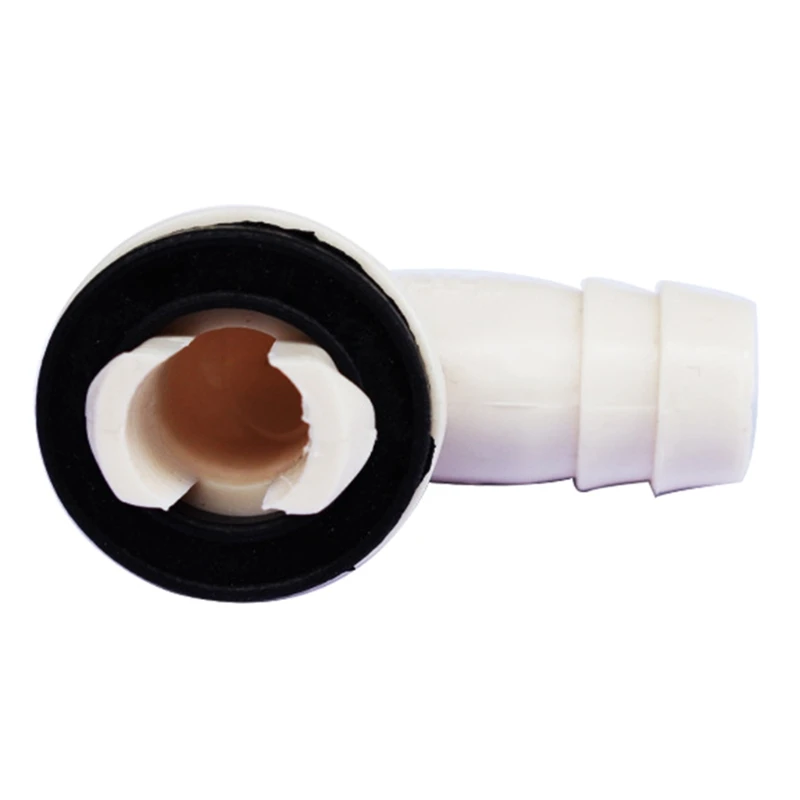 Coude connecteur tuyau vidange 15mm/0,59 pouces avec anneau en caoutchouc, pas fuite, facile à installer pour