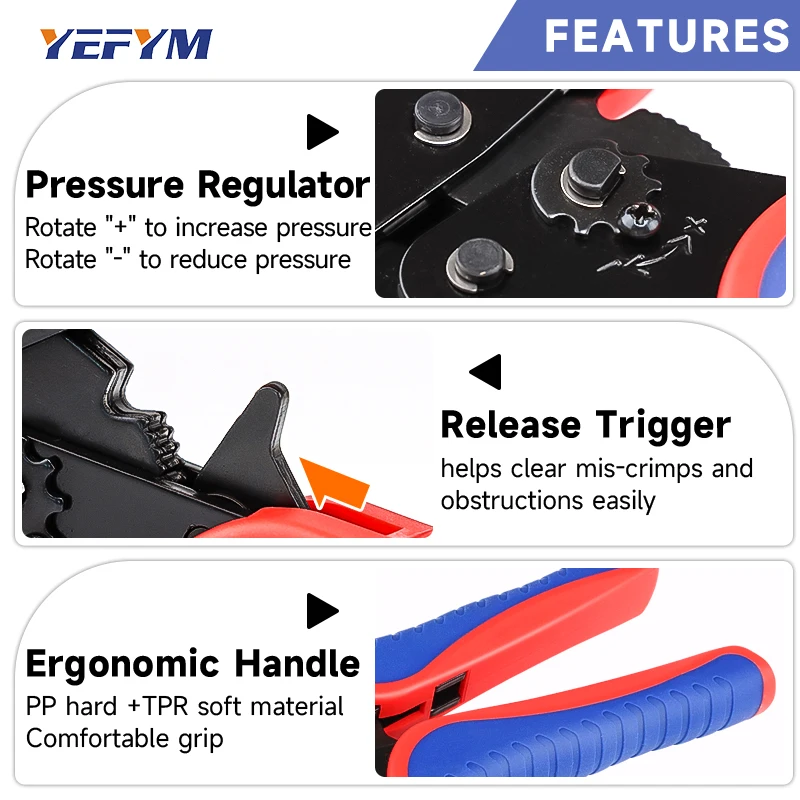 أداة العقص RJ45 لكابلات إيثرنت Cat5/Cat6/Cat7 YHF-N567 كماشة تصعيد لكابل الشبكة الدقيق الذي جهدًا #5