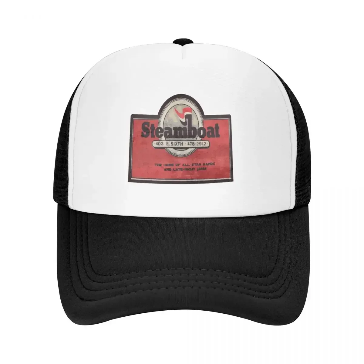 Steamboat, Sixth Street, Austin Texas (1977-94) Baseball Cap Hood Luxury Hat Man Women's