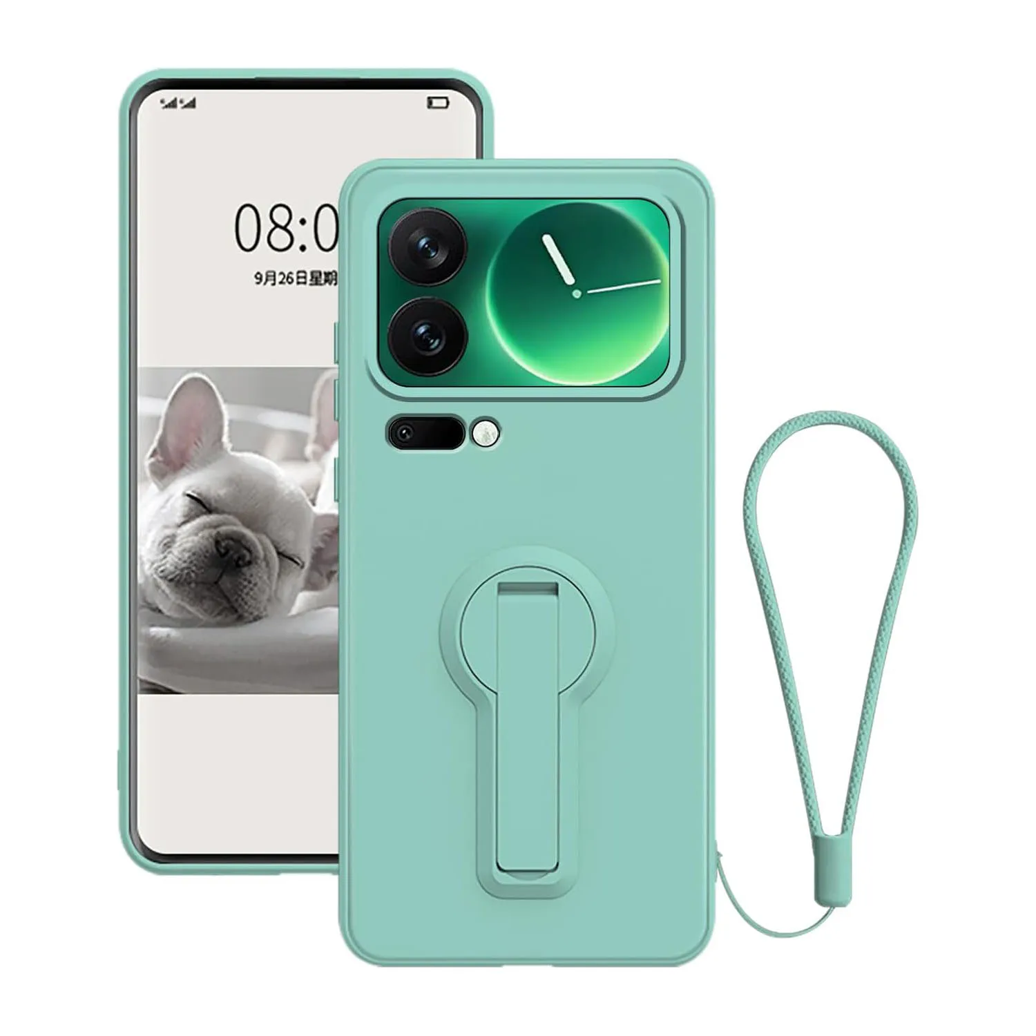 

Stand Case for Xiaomi 17 Pro Max/17 Pro/17, Full Camera Lens Protection, Slim Silicone Cover