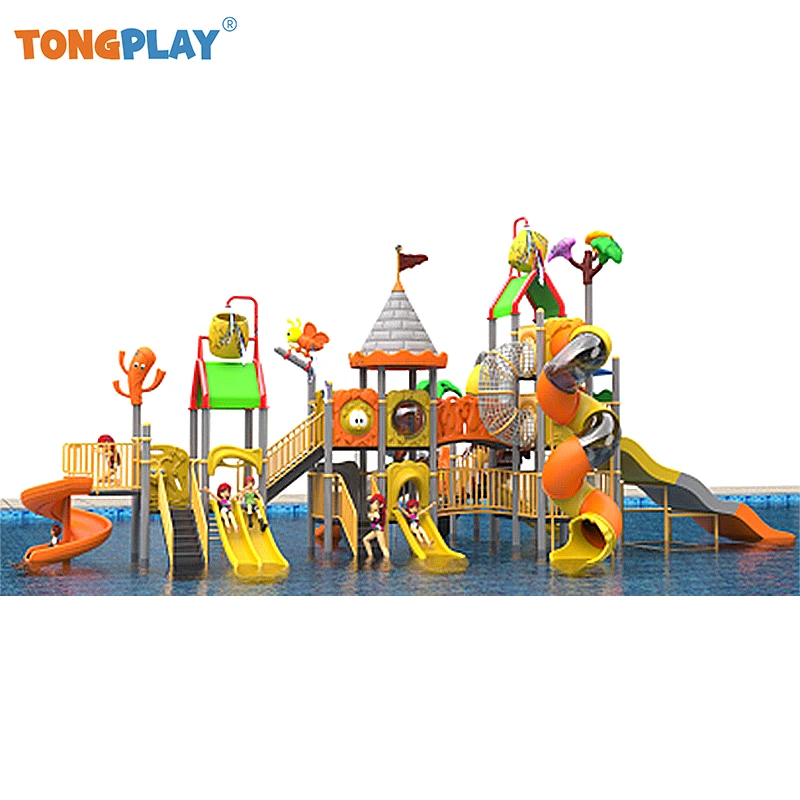 Tong Play Kids Plastic Water Park Tube Slide Outdoor Playground Swimming Pool Water Play Play Equipment for Kids