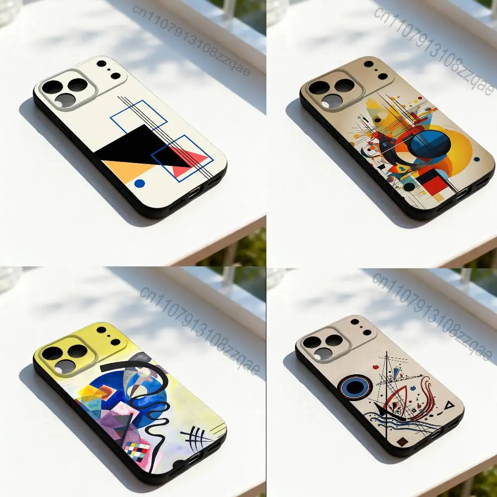 

W-Wassily K-Kandinsky Art Phone Case Silicone Black Soft For iPhone 17,16,15,14,13,12,11,Pro,Max,Plus,E,SE4,Air,Mini