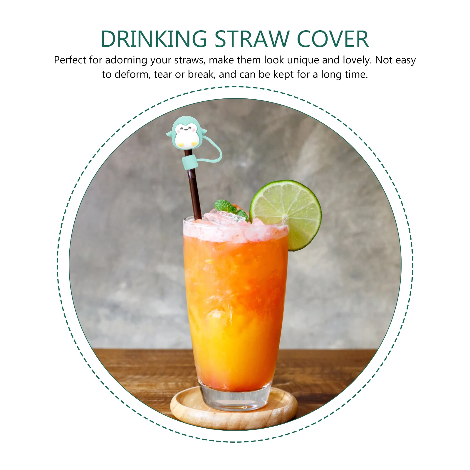 

4pcs Penguin Straw Covers Reusable Silicone Tips Protector For Tumblers Bottles Washable Drinking Accessories Kitchen Bar