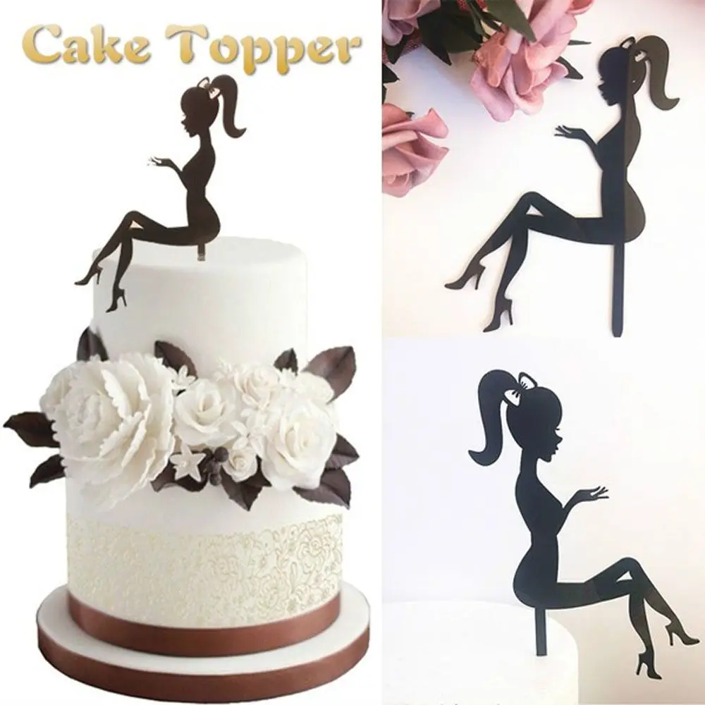 High Heels Lady Girl Acrylic Cake Topper Wedding Decorations Happy Birthday Dessert Cupcake Topper Party Supplies
