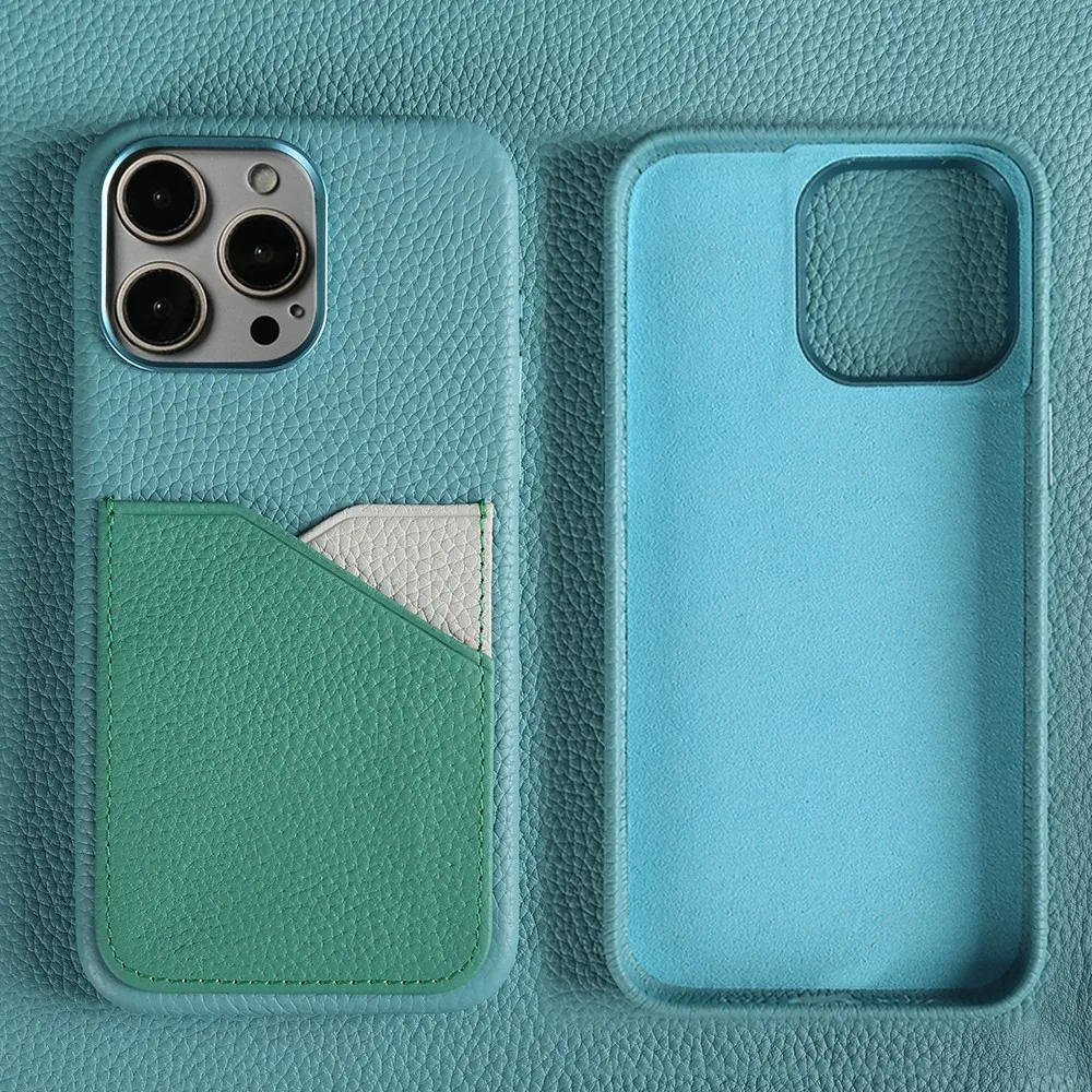 

Full Wrapped Genuine Leather Case For iphone 15 Pro Max Cases Card Holder Slot For iphone 14Pro 14 13 13pro Phone Cover Fundas