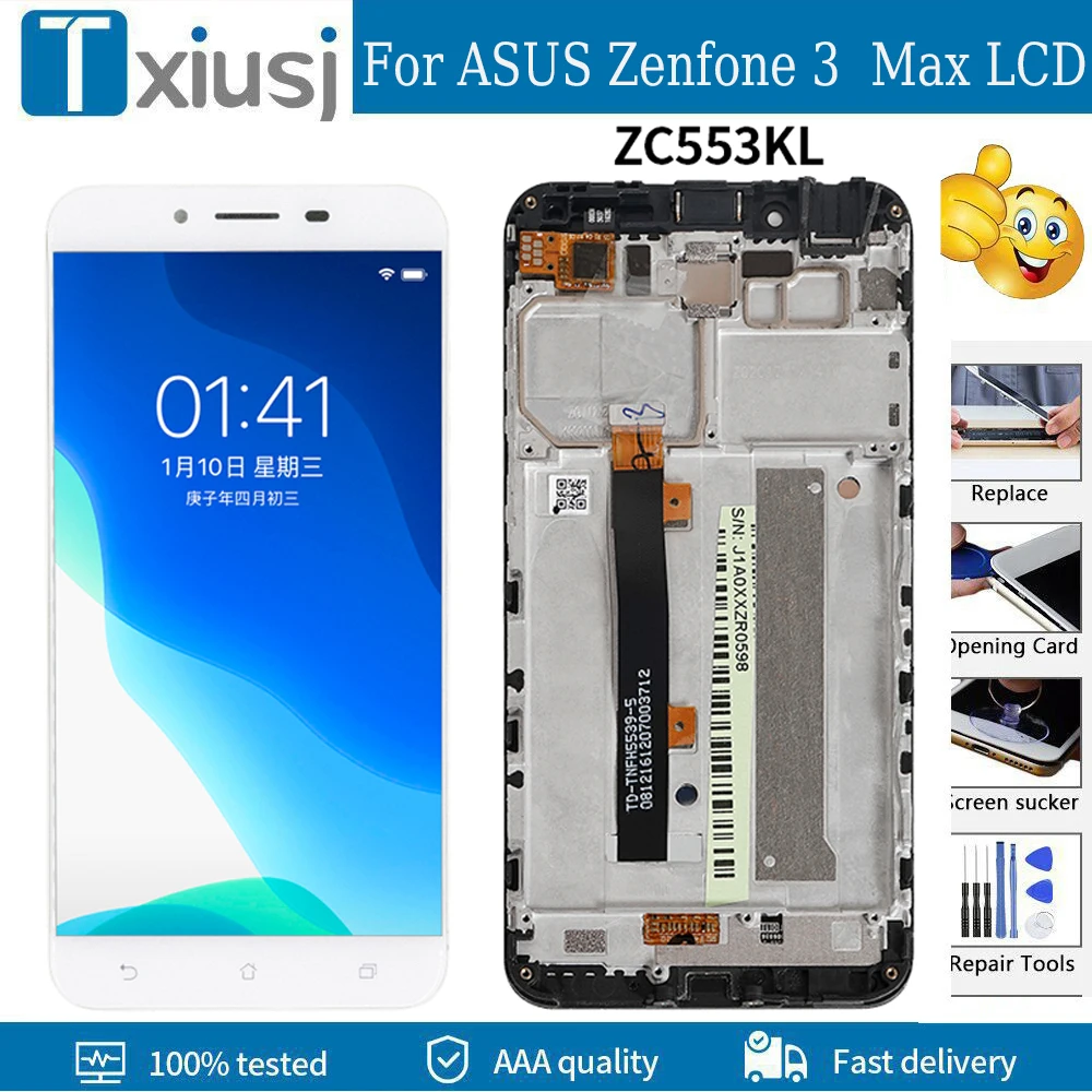 

5.5" AAA LCD For ASUS Zenfone 3 Max ZC553KL X00DD LCD Display Touch Screen Digitizer Assembly Replacement For Asus ZC553KL LCD