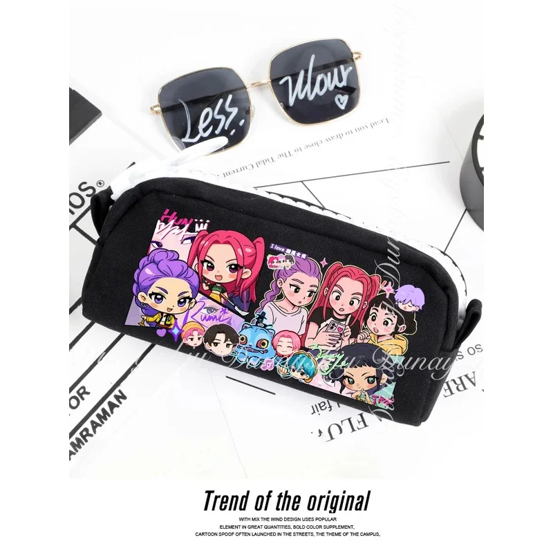 DY20KPop Demon Hunters película Zoey Rumi Mira dos estilos blanco negro una estuche para lápices caja de papelería de gran capacidad disfraz de Cosplay Si