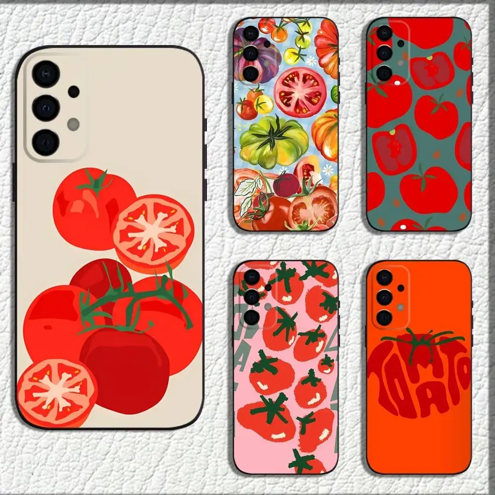 

Vegetables Fruits Tomatoes Phone Case For Samsung Galaxy A73,72,71,A52,51,40,41,A22,A32,31,A13,12,Note20 Soft Black Shell