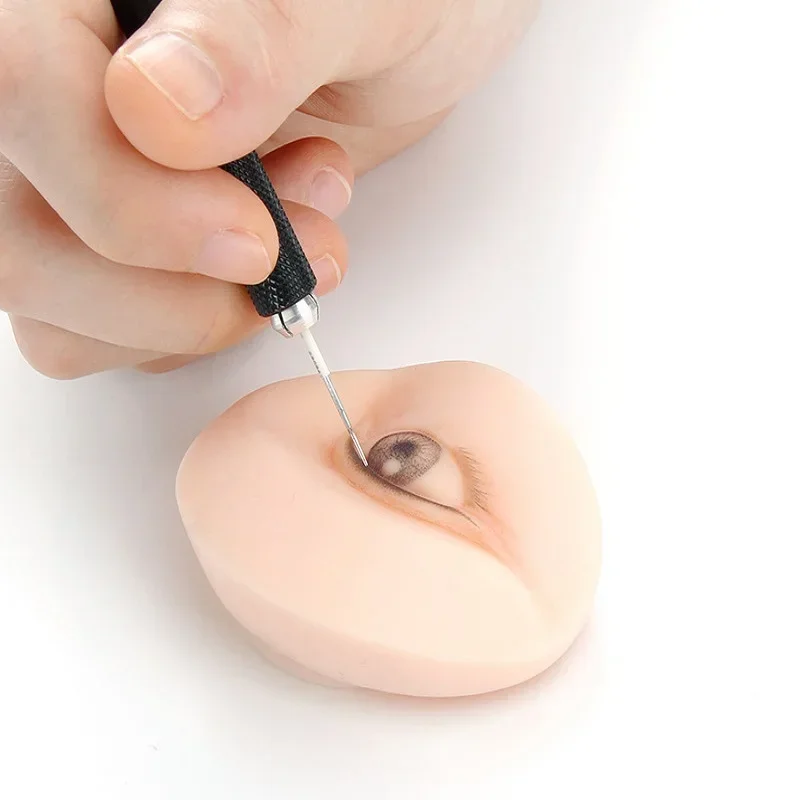 3D 2 Eyes + 1 Lips  Soft Silicone Practice Makeup Tattoo Tools Permanent Skin Replacement for Training Mannequin Moulds,Hollow