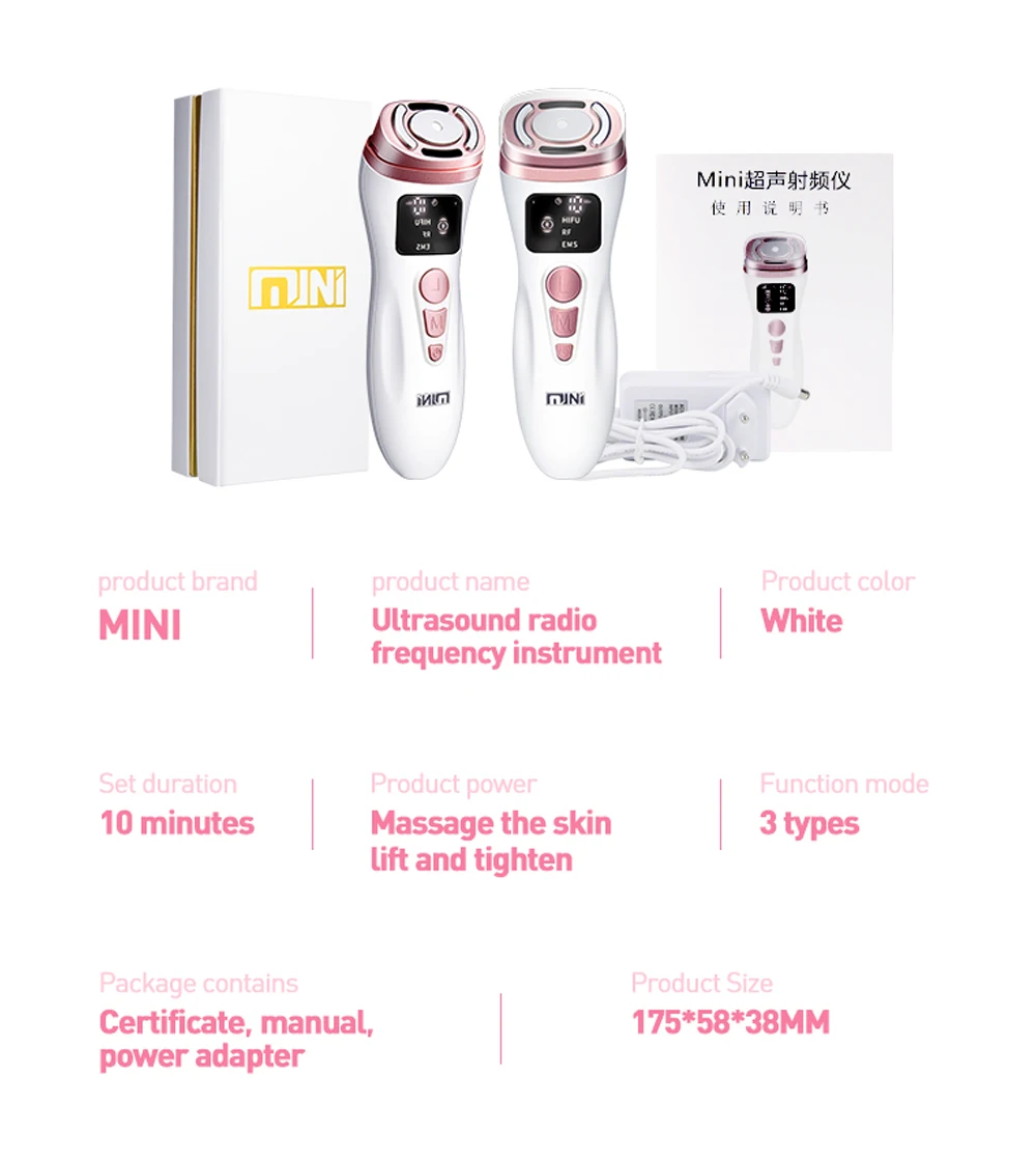 Hifu rf ems dispositivo de beleza facial aperto da pele anti envelhecimento remoção de rugas face lifting rejuvenescimento uso doméstico massageador