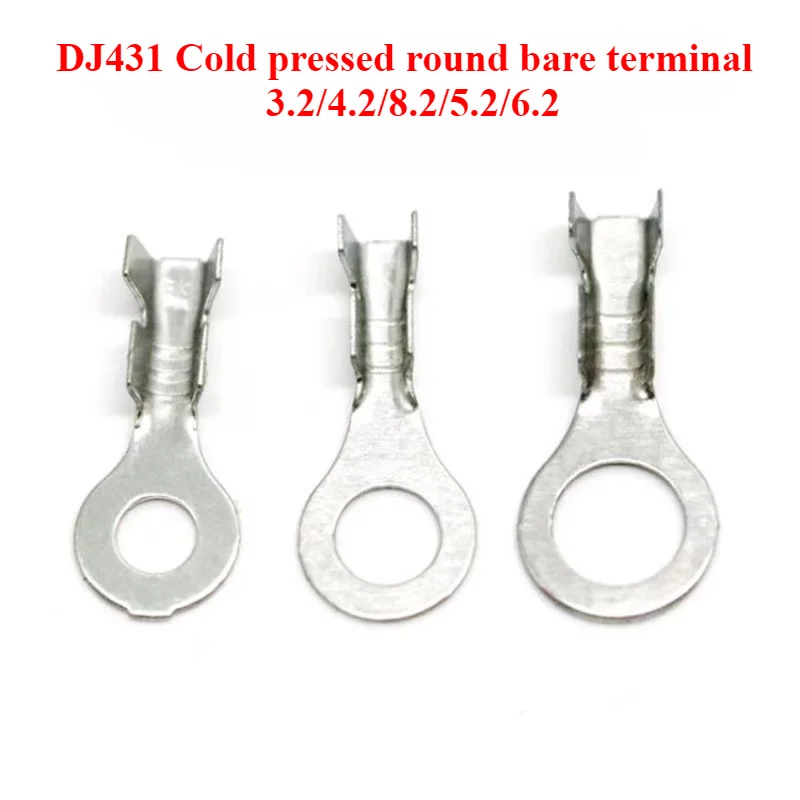 20/50/100pcs DJ431 A3.2 A4.2 A5.2 B4.2 B6.2 8.2 Wire End Lug Terminal O Ring Bare Copper Cold Press Circular Splice Crimp