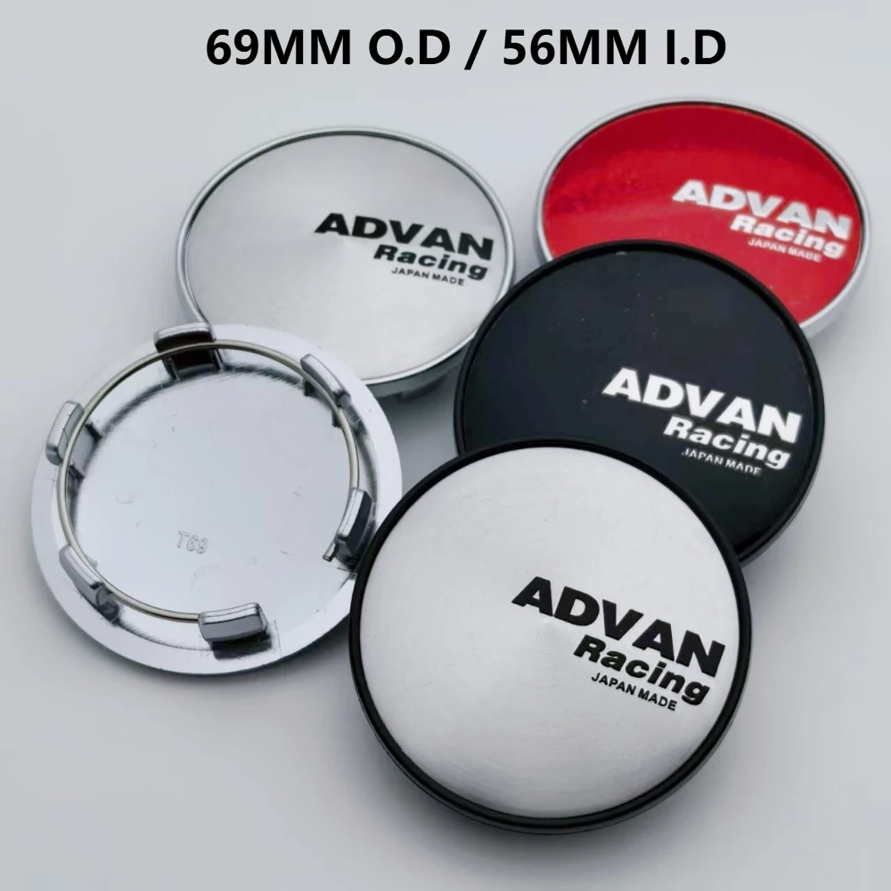 

4pcs 69MM O.D / 56MM I.D Car Wheel Center Caps With Advan Logo Badge Rim Hubcaps Wheels Hub Center Cover Replace Car Accessories