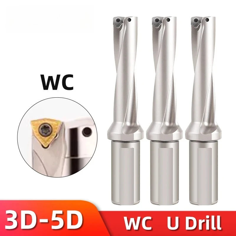 

WC Series Drill Bites Insert Metal Drill Bits 13mm-50mm Depth 2D 3D 4D Indexable U Drill Machinery Lathes CNC Water