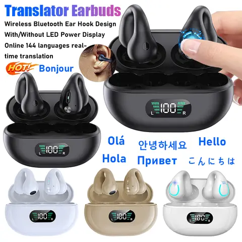 YYK-Q71 Q80 Bluetooth Translator Earbuds 144 Languages Adjustable Languages Translation Earphone Translator Headphone For Travel