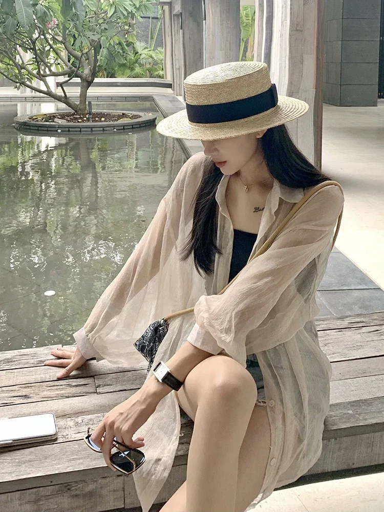 Fashion Woman Blouse Summer Chiffon Sunscreen Clothing Shirt &Blouse Cardigan Thin Style Cover-ups Beach Outfits for Women Z269