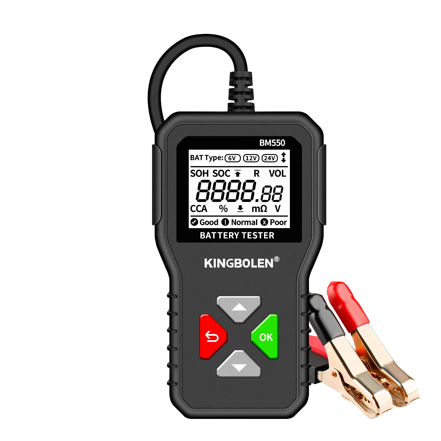 Jinbolun BM550OBD2 6V 12V 24V 100-2000 CCA 2Ah-220Ah Battery System Testing Automotive Battery Analyzer Automotive Diagnosis