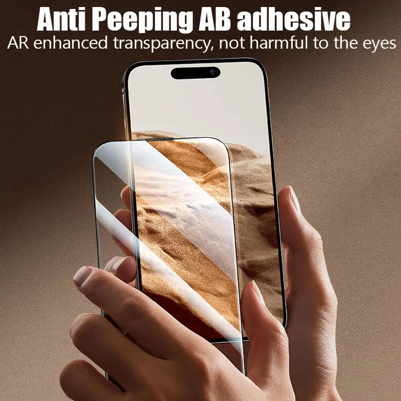 3PCS Anti-Spy Glass for iPhone 16 15 14 13 Pro Max 15 Plus Privacy Screen Protector For iPhone 11 12 Pro X Xr Xs Max 13 Mini image 4