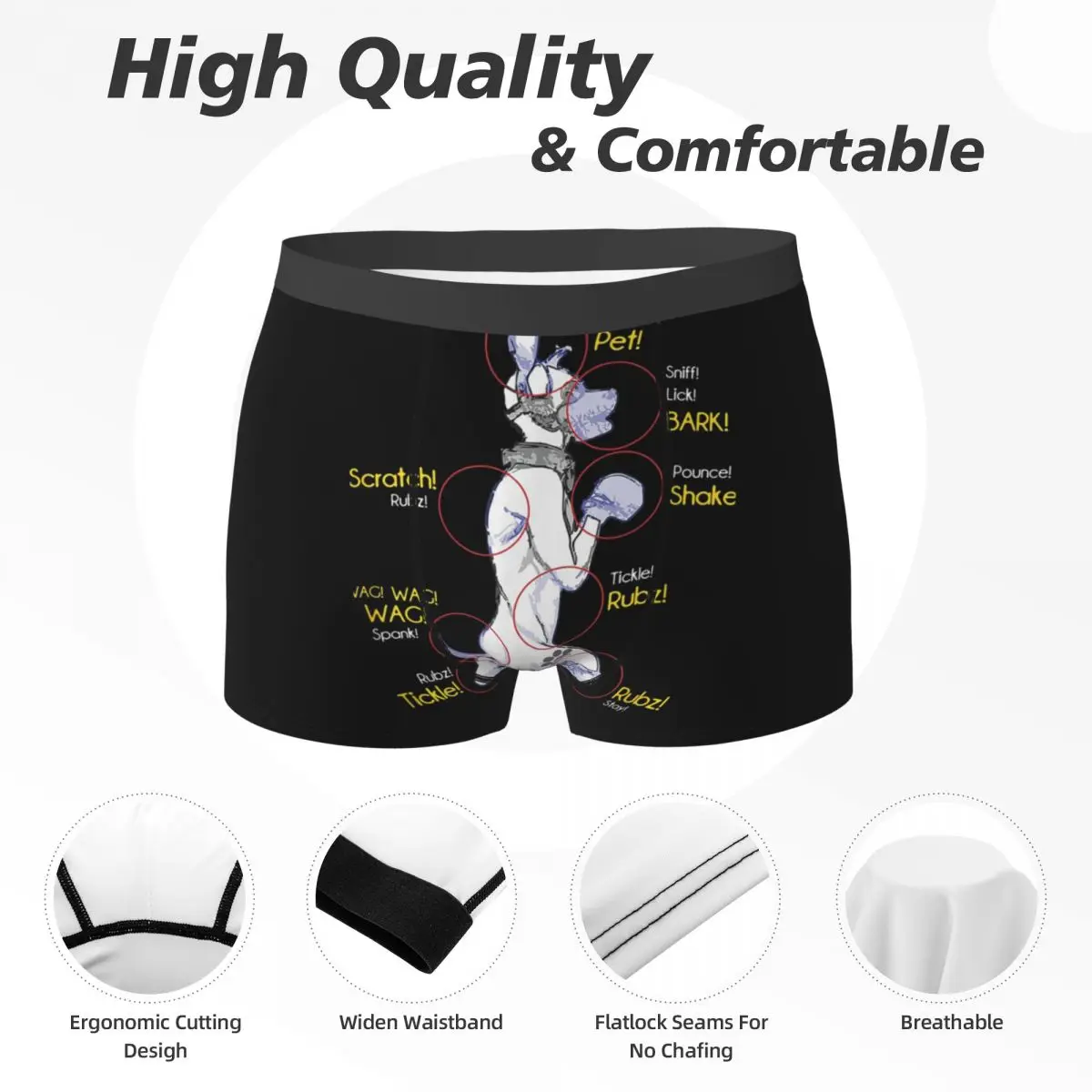 Boxer Underpants Shorts BDSM Dominant Submissive Slave Play Panties Men\'s Breathable Underwear for Homme Man Boyfriend Gift