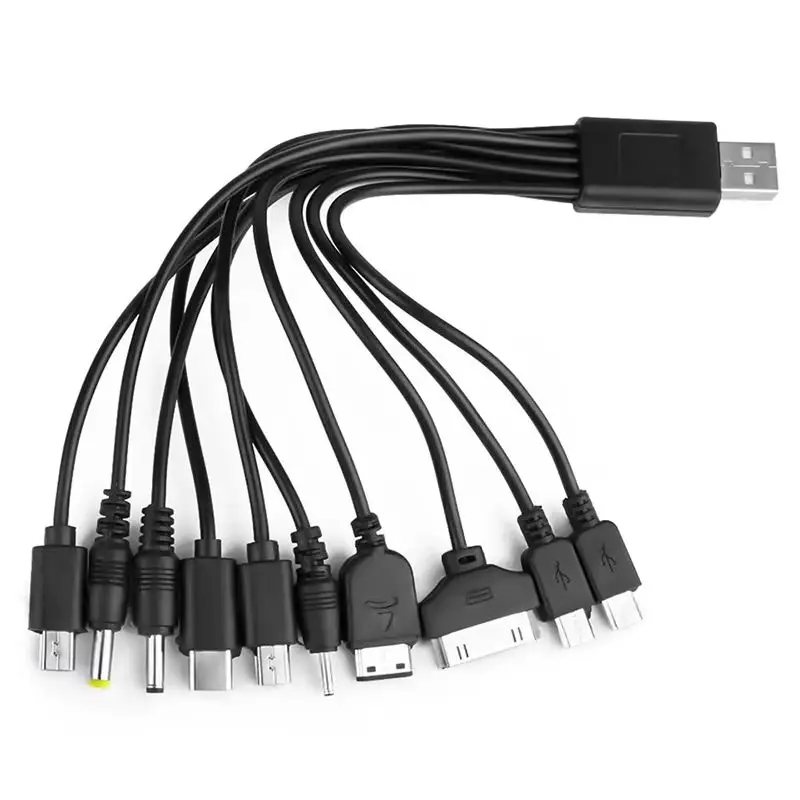 Cable USB 10 en 1 para múltiples puertos USB Cable de carga de teléfono Universal Cable de carga de múltiples cabezales para cargador de teléfono Samsung Nokia