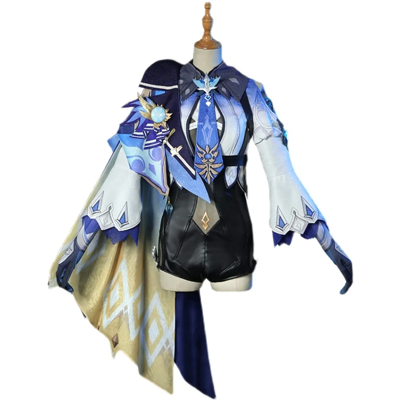 2021 jogo genshin impacto papel cosplay ice eula traje vestido de festa com sapatos feminino feiticeiro japonês traje vestido conjunto completo