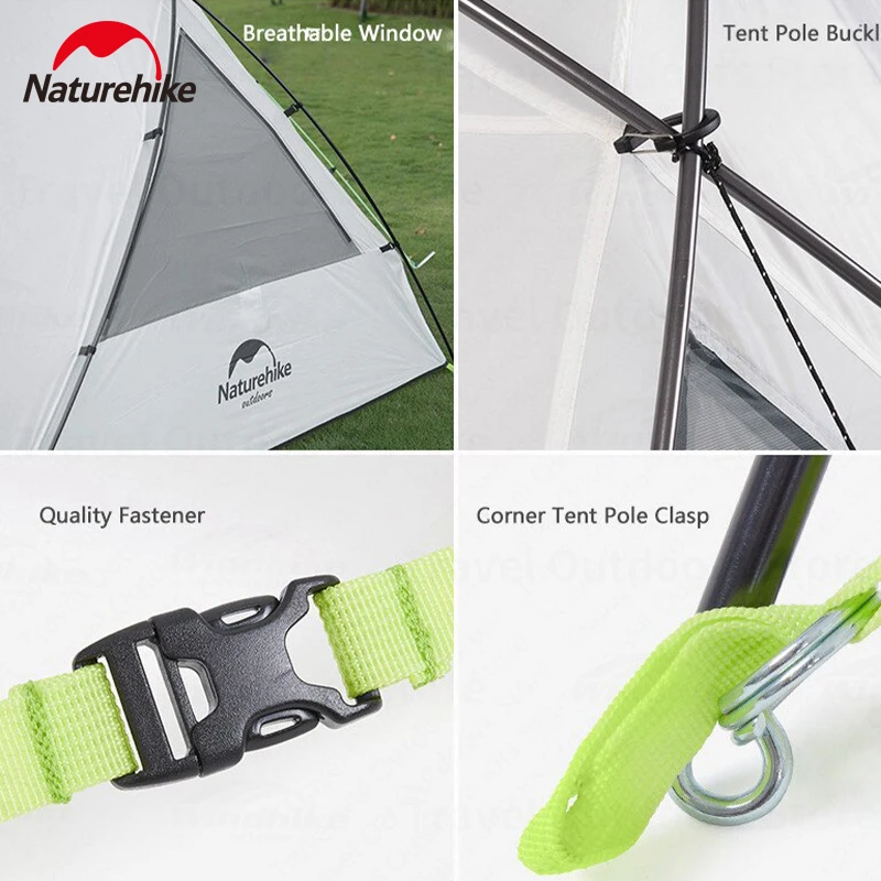 Naturehike Gnie Outdoor Portable Beach Awning Tent 3~4 People 210T 63D Polyester Waterproof Camping Tourist Sun Shelter UPF40+