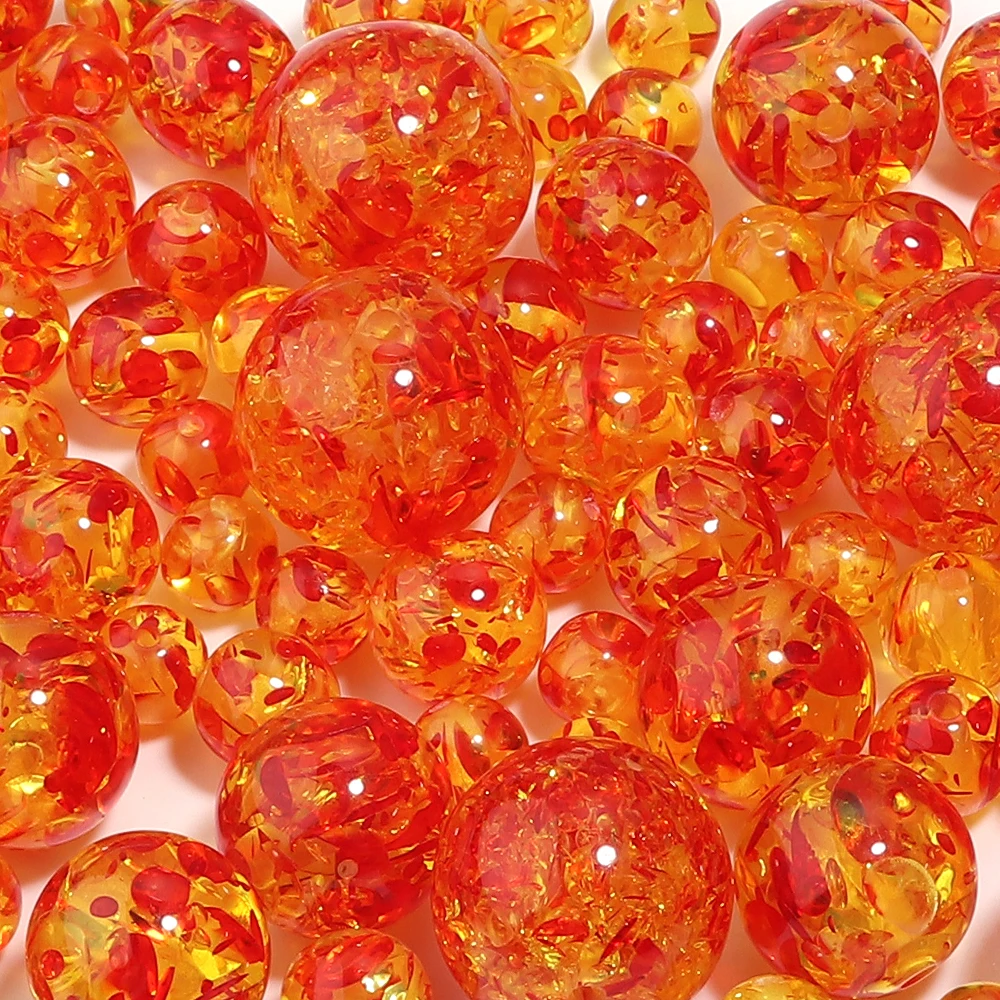 5-30pcs Imitation Amber Acrylic Beads 8/10/12/16/20mm Round Loose Bead For Jewelry Making DIY Charms Necklace Bracelet Accessory