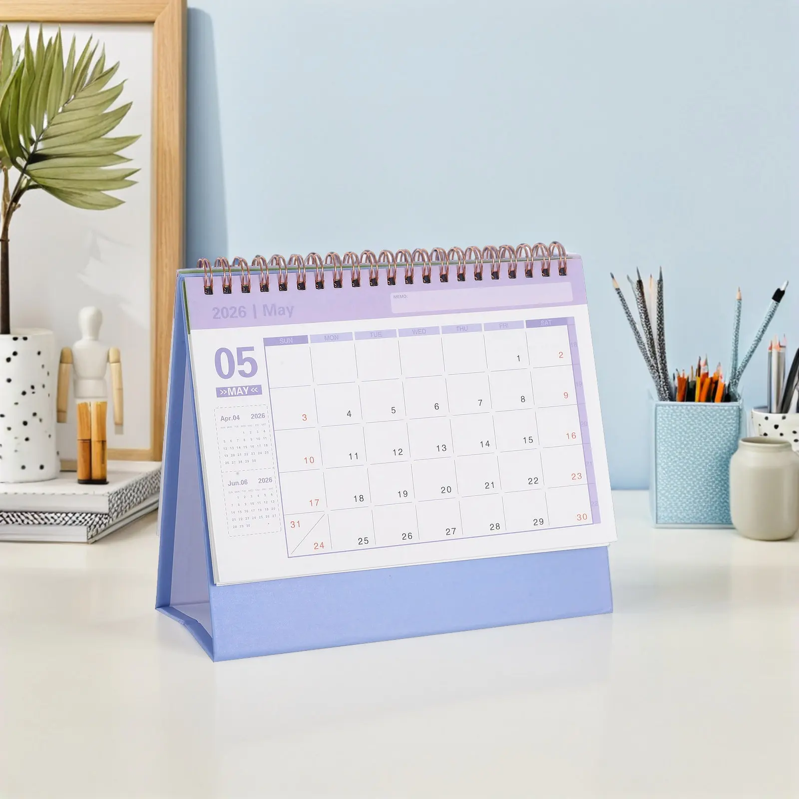 

2026 Small Desktop Calendar Minimalist Standing Flip Planner for Office Home School Daily Planning Schedule Small Desk Calendar