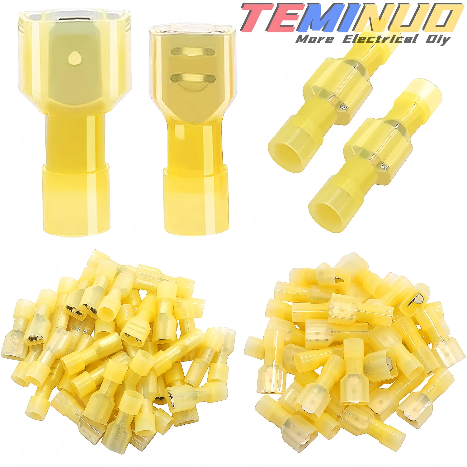 100/80/60 Stück Nylon-Flachsteckverbinder, 22-10 AWG, vollständig isolierte elektrische Crimpklemmen