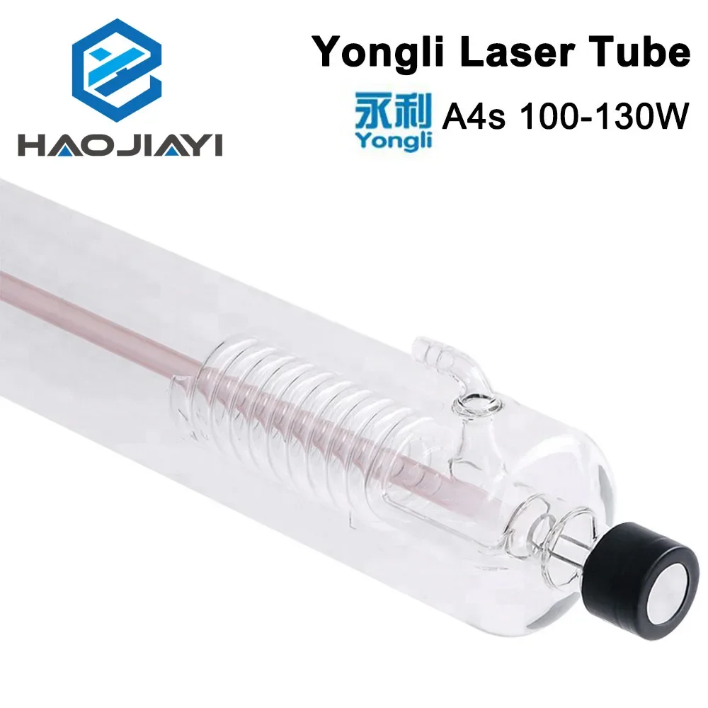 Yongli A4s 100W - 130W tabung Laser CO2 kotak kemasan kayu panjang 1450 Dia. 80mm untuk mesin pemotong pengukir Laser CO2