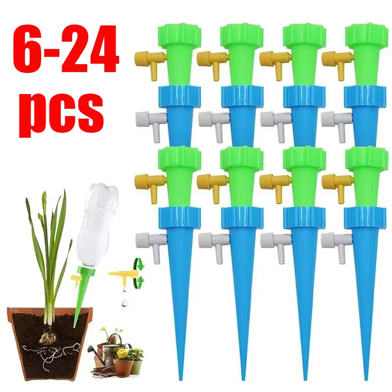 6/12/18/24pcs Adjustable Automatic Drip Irrigation System Flower Plant Greenhouse Garden Auto Water Dripper Device Watering Tool