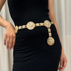 Fashion Gold Chain Belt Female Dress Waistband Tassel Designer Belts For Women High-end Luxury Brands Punk Gothic Belt