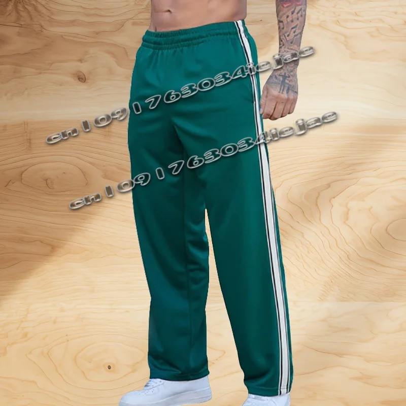 

2024 cross-border spring and summer new trendy brand strips men's straight-leg pants American loose sports trousers sweatpants