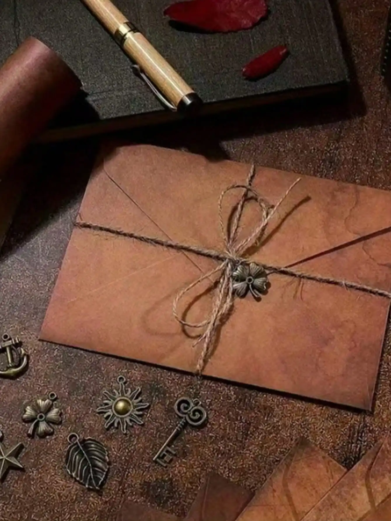 60-Piece Vintage Stationery Set – A5 Kraft Paper & Envelopes with Retro Accessories for Letters & Invitations