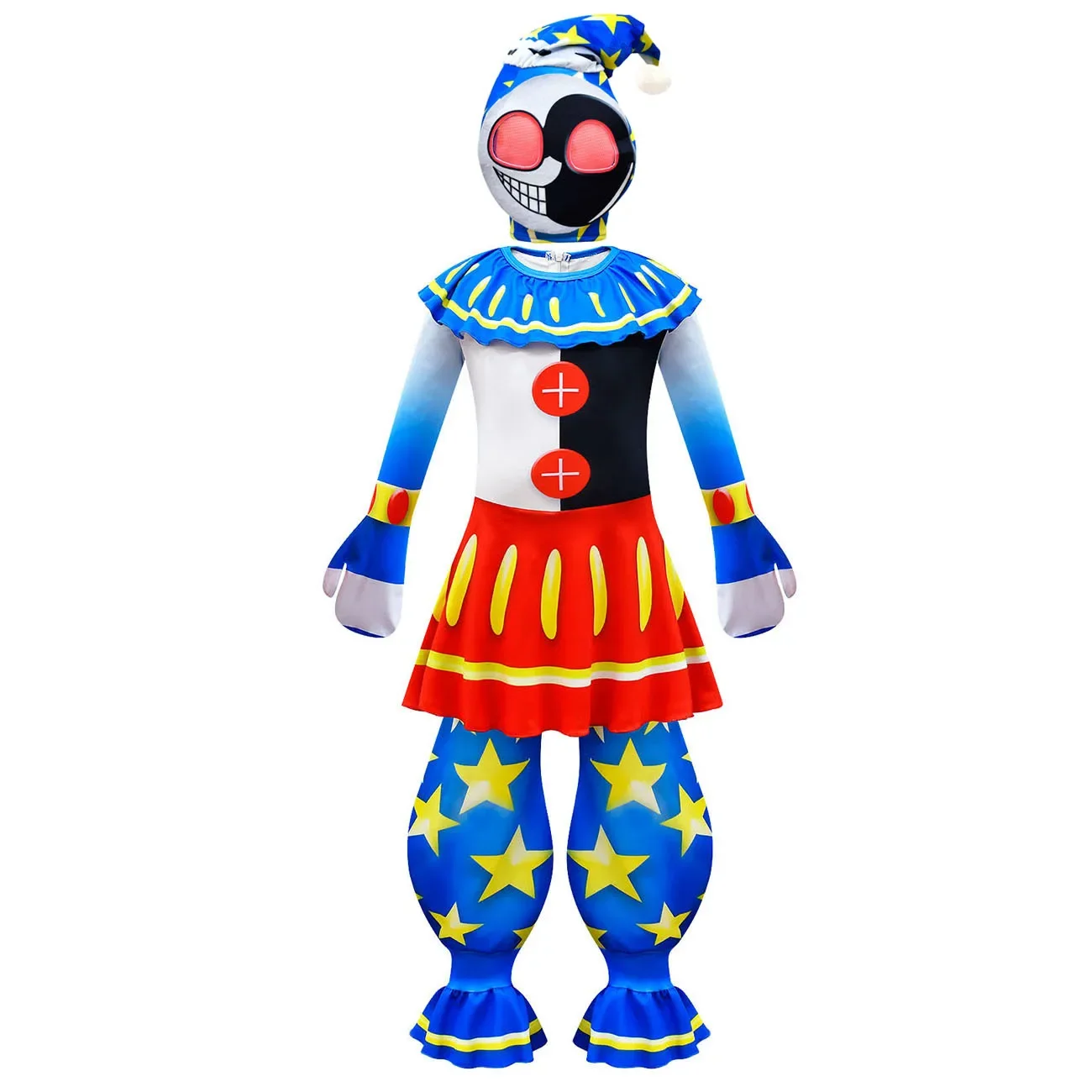 Moondrop FNAF Sun Clown Cosplay Children Costume Halloween Costumes For kids Moondrop Sunrise FNAFCarnival Cosplay Jumpsuits boy