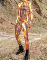 3D Print Colorful Bodysuit Cyber Punk Circuit Board Jumpsuit Halloween Party Carnival Cosplay Costume Performance Romper Zentai