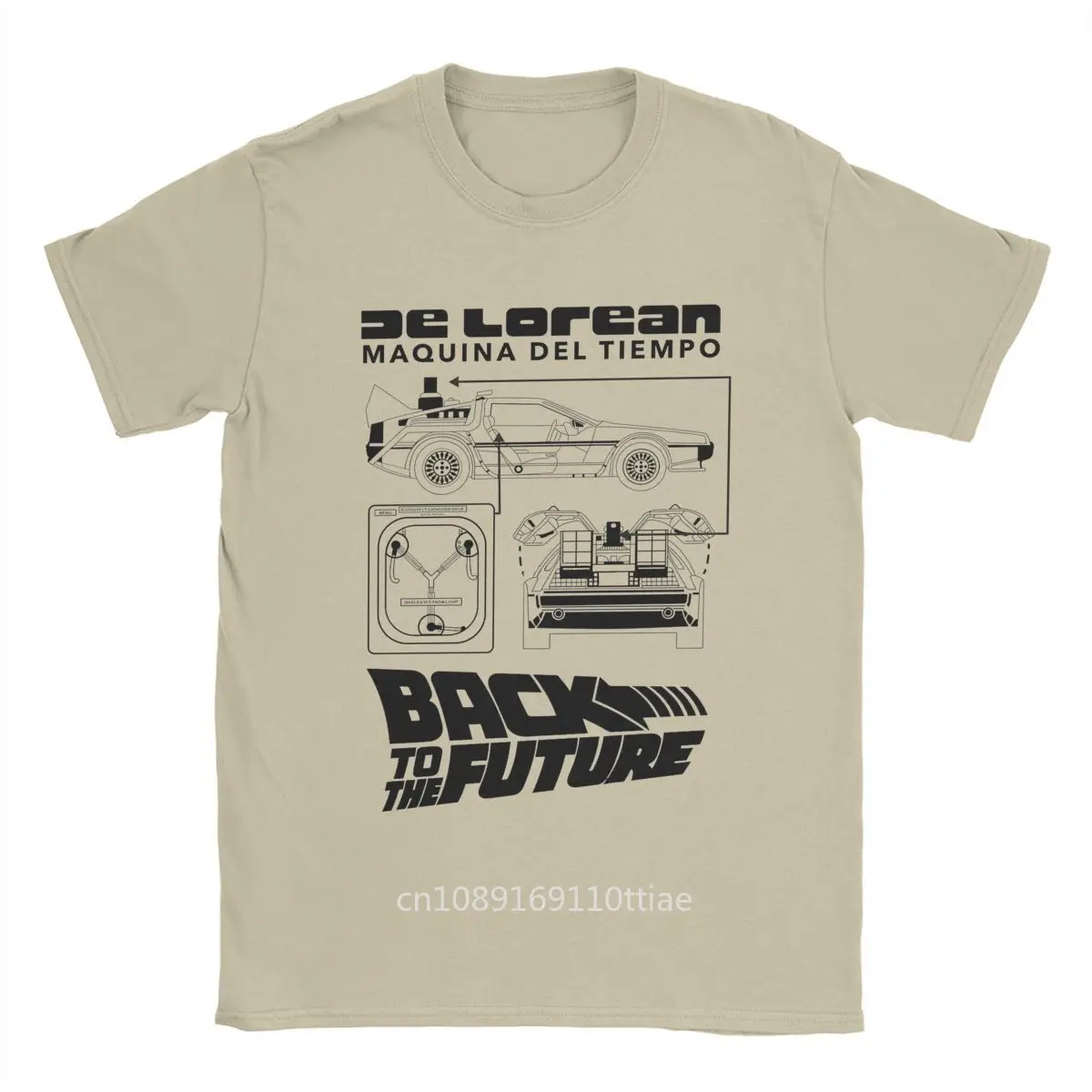 Men T-Shirt Delorean Back To The Future Novelty Cotton Tee Shirt Short Sleeve T Shirts Round Neck Clothes Unique