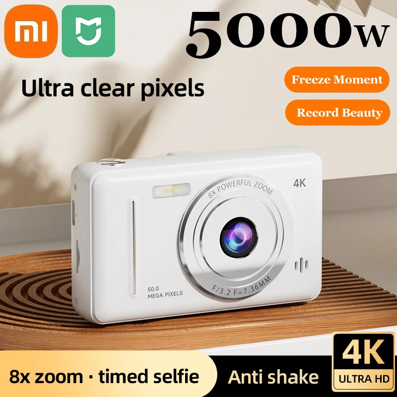 Xiaomi MIJIA 4K Digital Retro Camera With 50 Million Ultra HD Pixels Auto Focus CCD Portable Card Camera Dual Flash Anti Shake