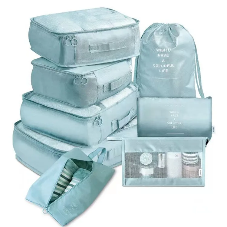 travel-organizer-bag-waterproof-clothing-storage-pouch-sun-protection-eight-piece-set-for-outdoor-activities-sports-accessories