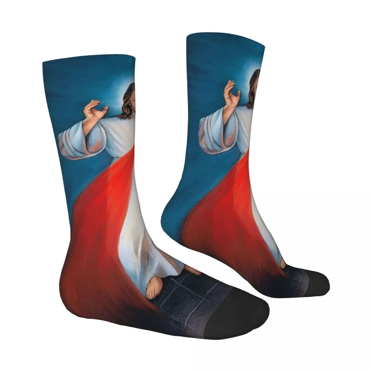 Calcetines de Jesús para hombre y adulto, medias suaves y personalizadas, antibacterianas, otoño