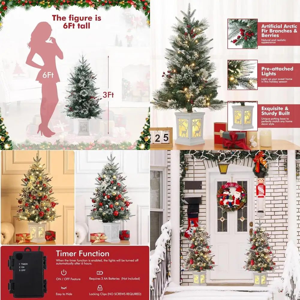

3-Foot Pre-Lit Multicolor LED Christmas Tree for Home and Office Decor
