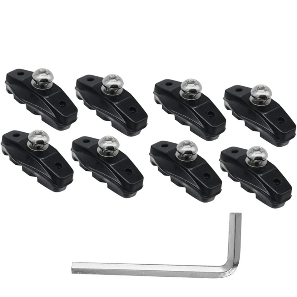 50mm Rennrad V-Bremsbeläge aus Gummimischung mit Schlammführungsrille für Allwetter-Radfahren, schwarz, 1 Paar mit Werkzeug – Detail 7