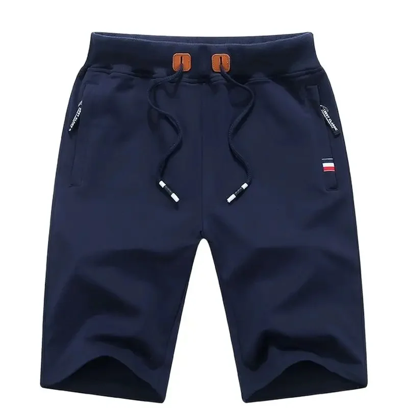 

Men's Summer Breeches Shorts Cotton Casual Bermudas Boardshorts Slim Fit Classic Brand Clothing Beach Mens Knee Length