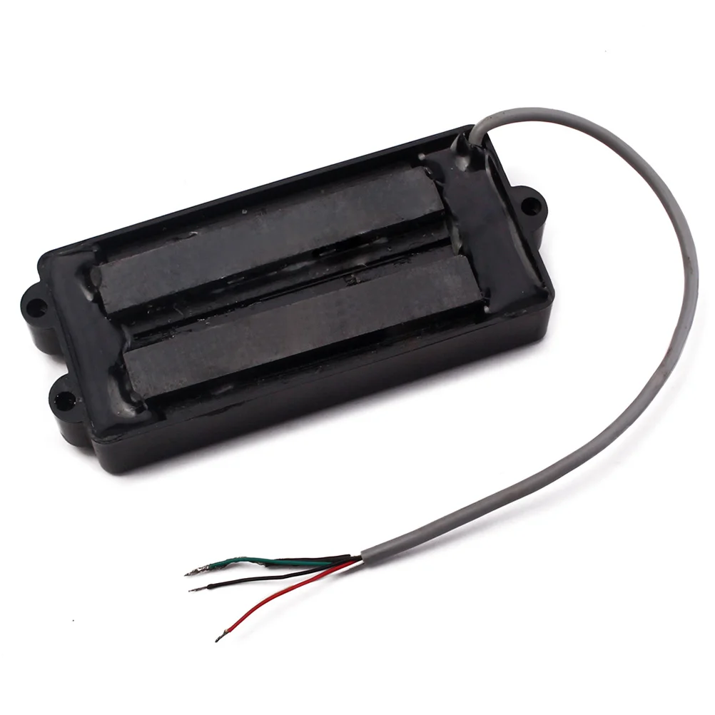 

5 String Bass Pickup Set Bridge Neck Open Style Replacement V Magnet Bass Guitar Parts Accessories Black
