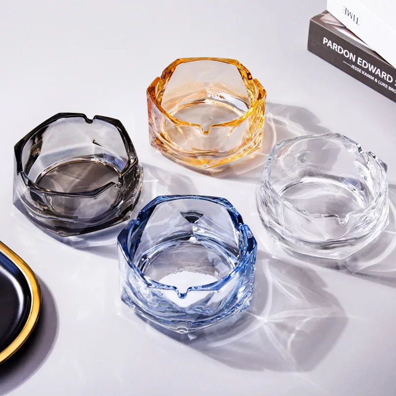 

Glass Ashtray Creative Household Light Luxury Ins Wind Wholesale Office Bar Commercial with Cover