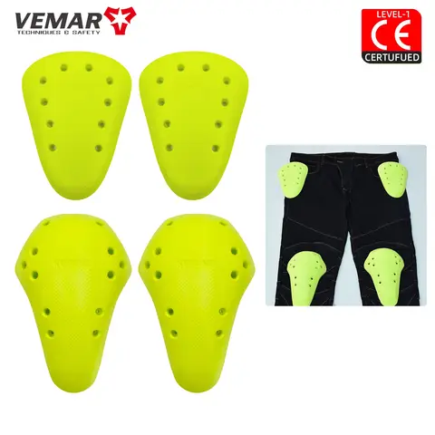 CE Level-1 Certified Knee Hip Pads For Motorcycle Pants Embedded Knee Protectors Riding Trousers Impact Protection Accessories