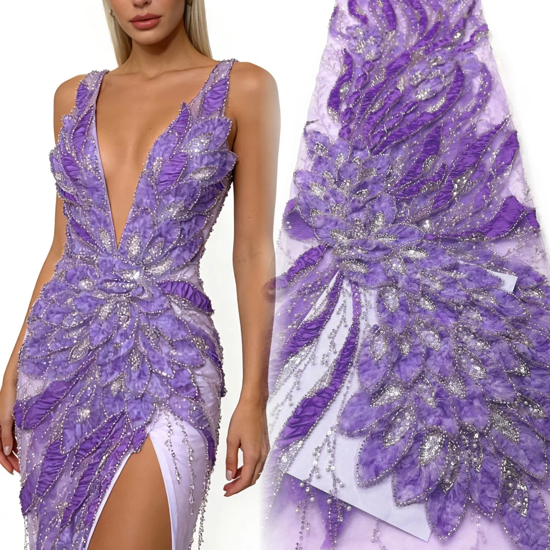 

Роскошная нигерийская африканская ткань с бисером и кружевом, высококачественная вышивка пайетками, французское африканское кружево для пошива платьев, 2026 год